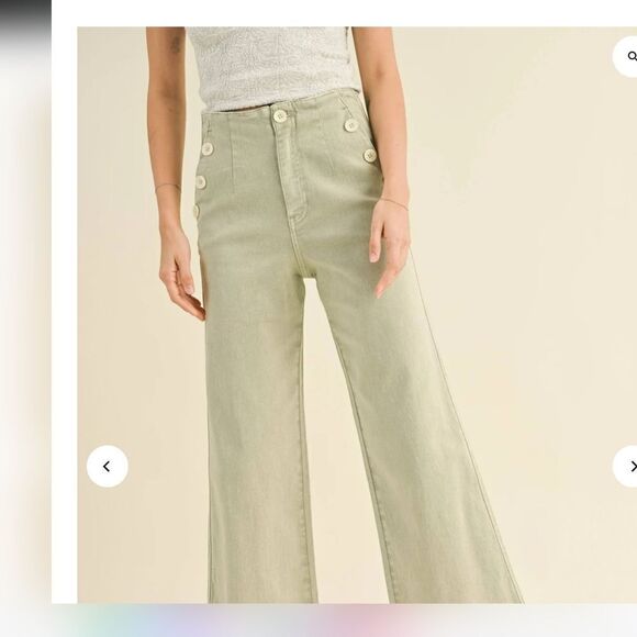 Stitch and feather miou muse summer flare pants sage - Picture 7 of 7